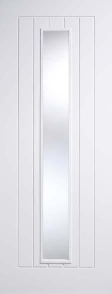 Mexicano White Primed Internal Door with Clear Glass